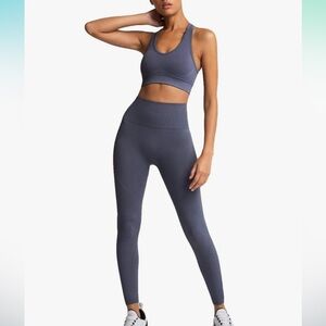 AMAZON HAODIAN Women's Yoga Outfits 2 Piece High Waisted Leggings w/ Sports bra